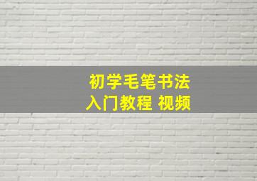 初学毛笔书法入门教程 视频